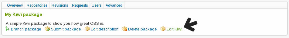 Package with a KIWI image Package with a KIWI image